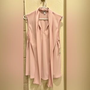 Bar III Blush Pink sleeveless blouse with tie front detail. New with tags.